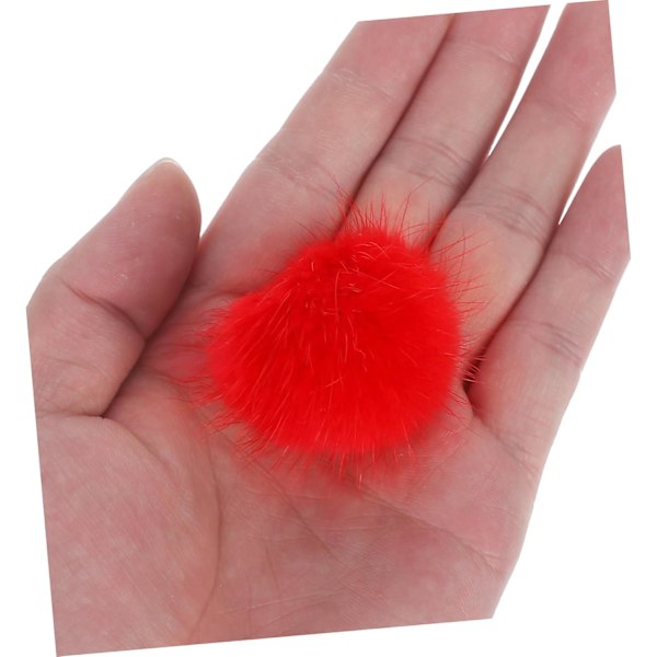 2 stk. fluffy kunstpels duskballer lyse for nøkkelringer hatter sko