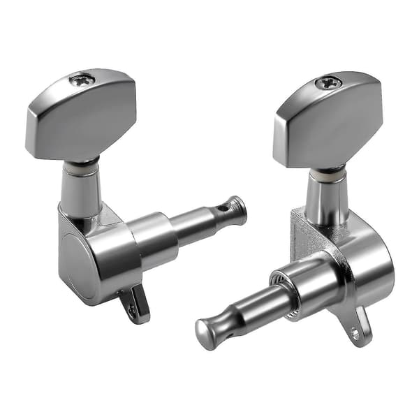 12 St. Gitarrstimmningsknappar Maskin Silver (6 Vänster + 6 Höger)