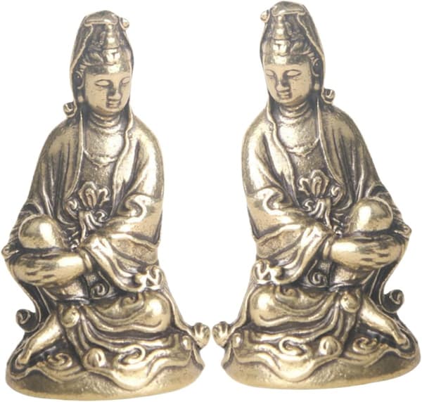 4 stk. stilfuld messing Buddha-statue Yin-pynt Boligindretning Buddha-figur