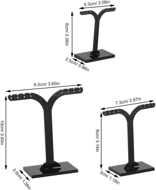 3 stk øredobber display stativ akryl arrangør stativ øredobber rack holder