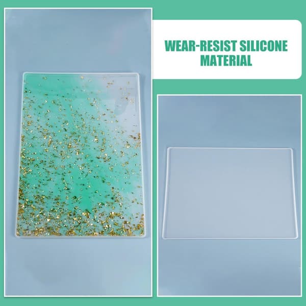 2 st DIY silikonformset för bordsunderlägg och skrivtavla, nyhetstablett och brickform