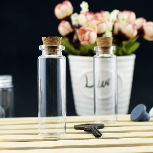 24 st DIY korkönskeflaskor Små önskeflaskor 18 ml glas med korkpropp