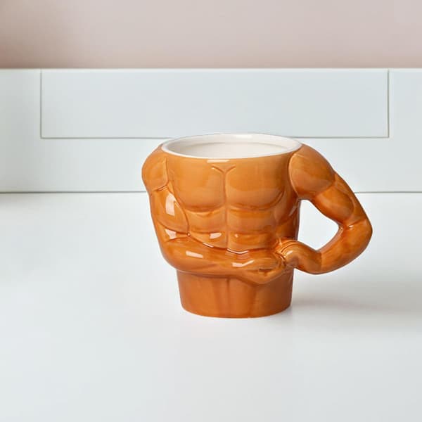 Keramisk Muskelkopp Kaffemugg med Robust Platt Bas, Bedårande Kroppsskulpturkopp