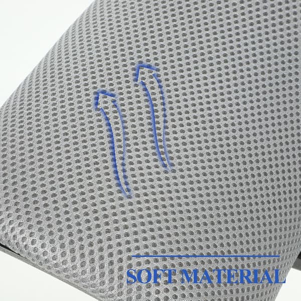 Justerbar kontorsdatorstol nackstöd, silvergrå nackstödskudde vit ram