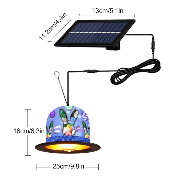 LED Solcelled Påskehatt Lys Hage Utemur
