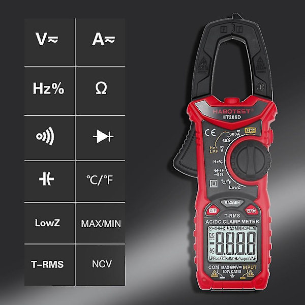 Habotest HT206D AC DC Digitaalinen Pihtimittari Monimittari
