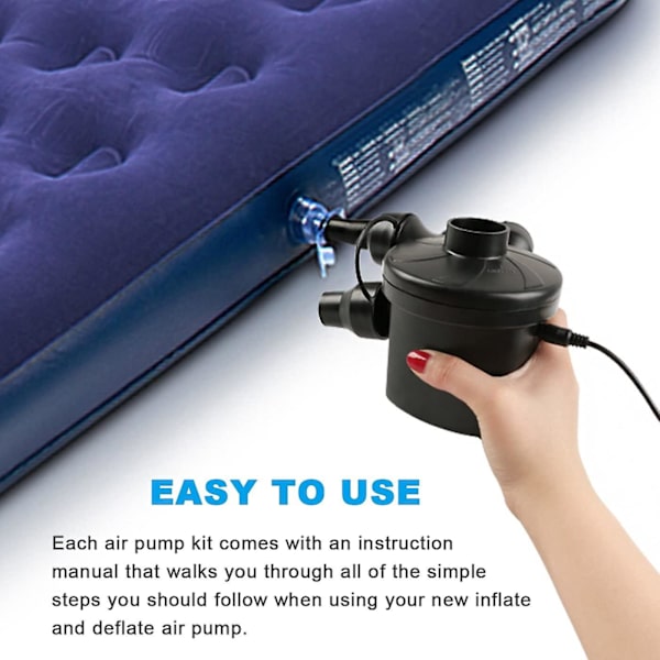 Elektrisk Luftpumpe, 150w / 110v-120v Elektrisk Pumpe Multifunktionel Elektrisk Pumpe Med 3 Luftdyser