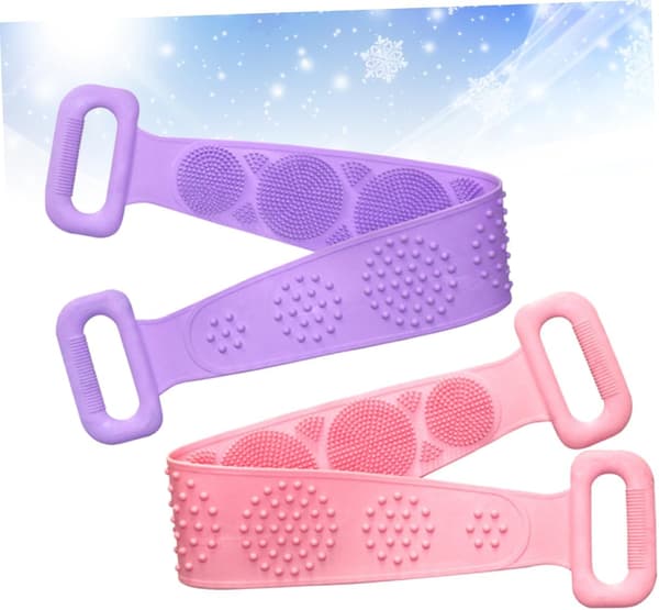 2 st silikon lång badskrubb rygg duschhandduk exfolierande kroppsskrubb död