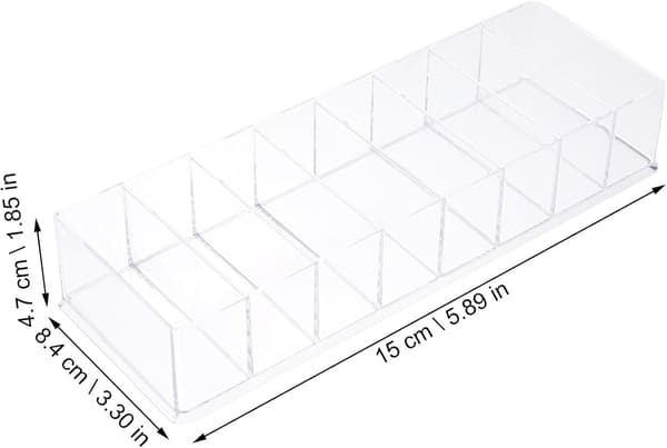 Akryl Läppstift Förvaringsbehållare Svart Kosmetisk Displaylåda Skrivbords Makeup Organizer