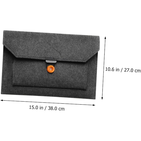Rosa Laptopveske Filt Laptop Sleeve Lommer for Mus Mobiltelefonlader Datakabel