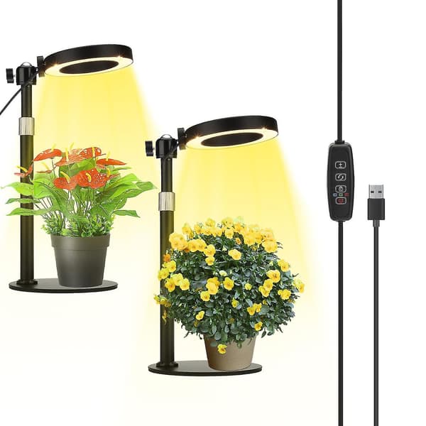 Høydejusterbar Timer Innendørs Planter USB LED Lys
