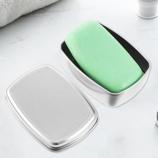 Aluminiumtvålask med lock Bärbara burkar Silver 150 ml Lätt att bära Läckagesäker