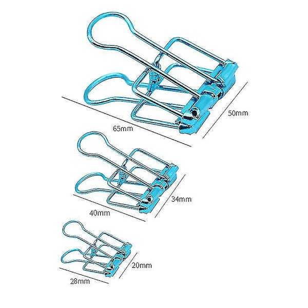 10 stk. Metal Wire Binder Clips Papir Binder Clips Klemmer Hul Dovetail Clip Multicolor Lang Hale Binder Clips Til Kontor Hjem Køkken