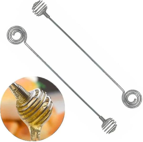 2 stycken 304 rostfritt stål honungsstickor dippskoppar omrörningsstavar swizzle stick