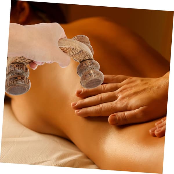 Kroppsmassagerulle i trä, handhållen rullmassager
