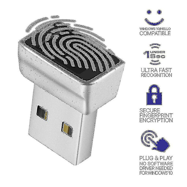 Mini USB Bærbar Fingeraftrykslæser Touch Sikkerhed til PC Computer Windows 10