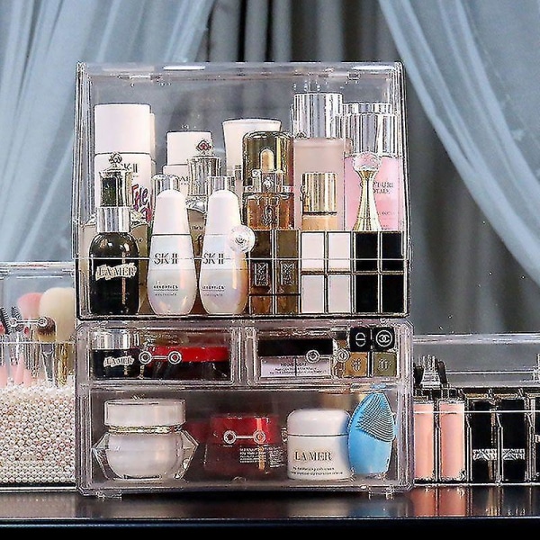 Kosmetisk förvaringslåda Makeup Organizer Dammtätt lock