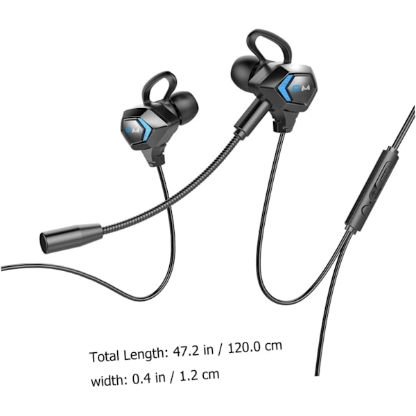 Ergonomiska Arc-formade Öronvingar In-ear Trådbundna Gaming Hörlurar Mikrofon