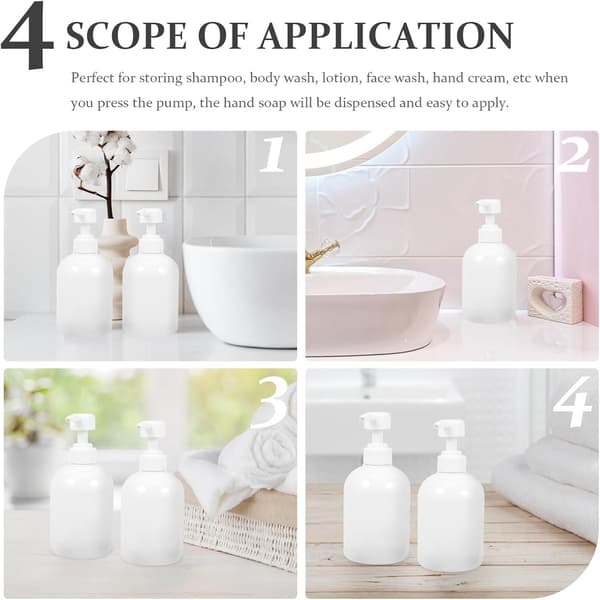 2 st plast lotion dispenser kläm tvålflaskor 500ml vit