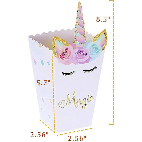 24 st Unicorn Snack Candy Box Godisaskar Festtillbehör