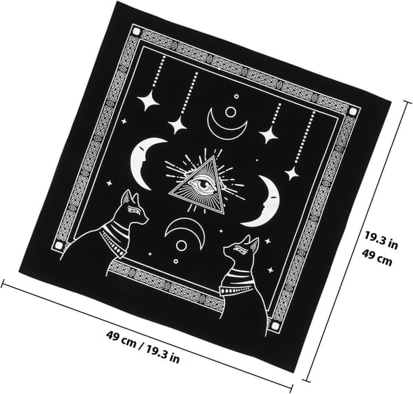 Tarotduk for spådom Fløyel Tarotkortmatte med måne- og stjernedesign