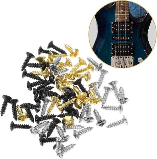 150 st gitarrplektrumskyddsskruvar Elgitarrtillbehör Metallmonteringsskruvar