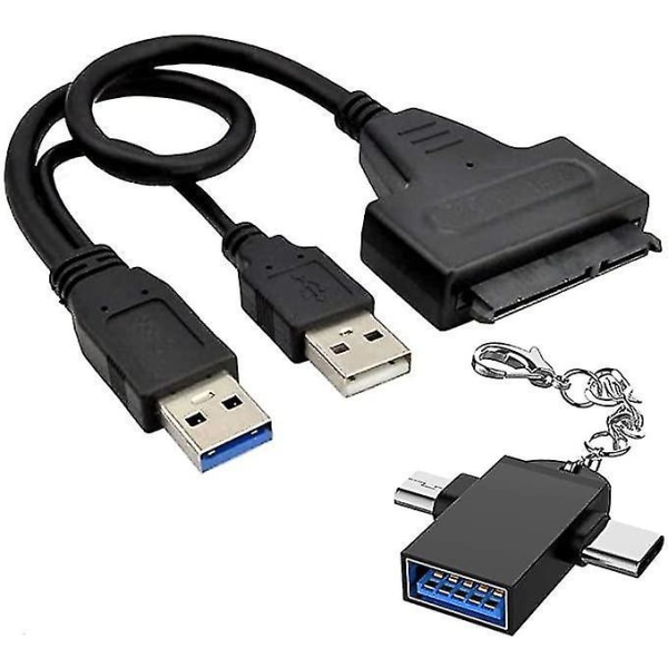 USB 3.0 till sata-adapterkabelomvandlare 2 i 1
