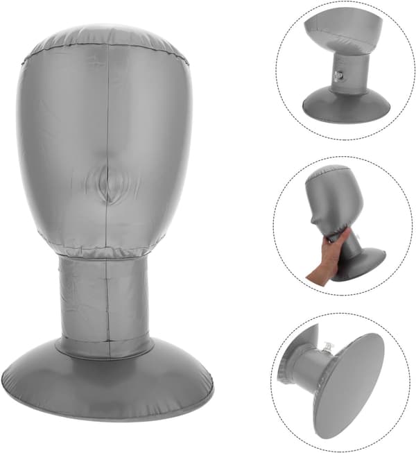 Oppustelig Mannequin Hovedstander til Paryk Hat Display Opbevaring Formbevaring