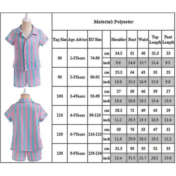 Barn Pojkar Ken Kostym Strand Casual Kläder Randiga Skjortor Shorts Byxor Set Klä upp 4-5 Years
