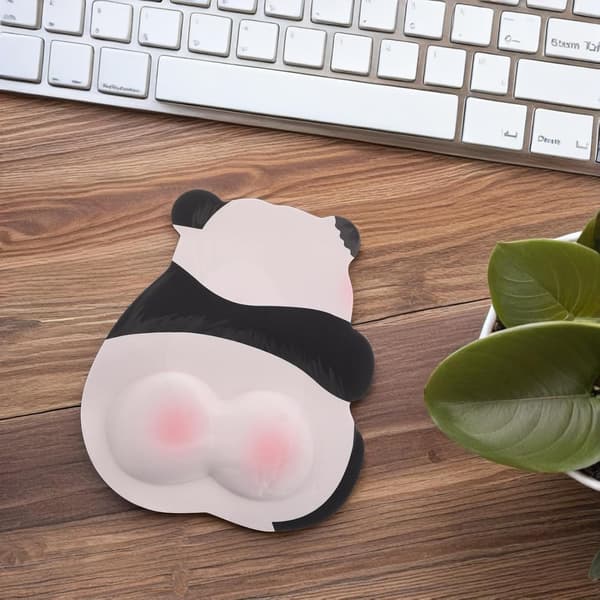 Sød lyserød panda musemåtte med håndledsstøtte, ergonomisk mælkesilkemateriale, letvægtsdesign