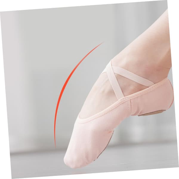 Balletsko til voksne balletdansesko Elastikbåndsål til yoga og gymnastik Pink