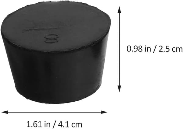 21st Black Solid Rubber Stopper Plug för provrör och kolvar