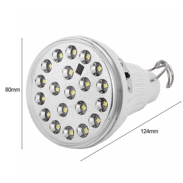 Solcellsdriven LED-lampa för utomhusbruk DC 6V 20 LED-lampor Fjärrkontroll