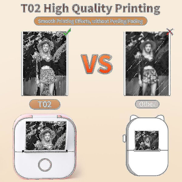 Phomemo T02 Mini Printer Bærbar Printer Termisk Udskrivning Sticker Trådløs Blækfri Lommeprinter Selvklæbende Etiketprinter -ys Green C