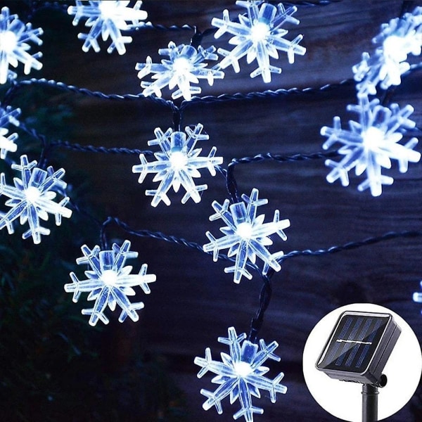 Utendørs Led Solar String Light 6,5m 30leds 7m 50leds Snowflake