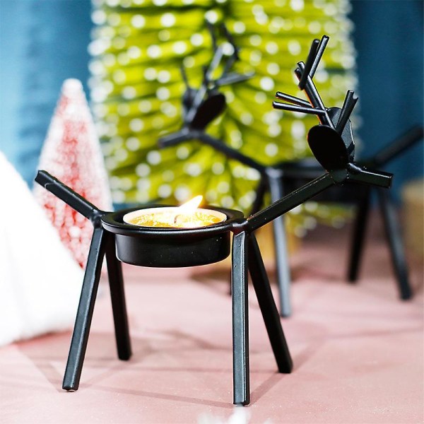 Lysestake juledekorasjon Kreativ europeisk sort hjort lysestake Restaurant Swing