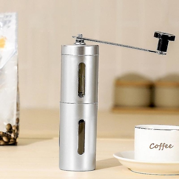 Mini Kaffeekvern i Rustfritt Stål, Hånddrevet, Manuell Bønne