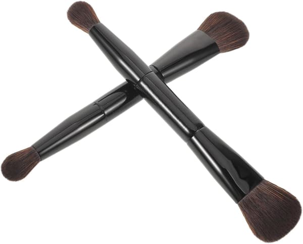 2 stk. multifunktionel makeupbørste dobbeltendet pudderbørste til highlighter, kontur og blush til ansigtsmakeup