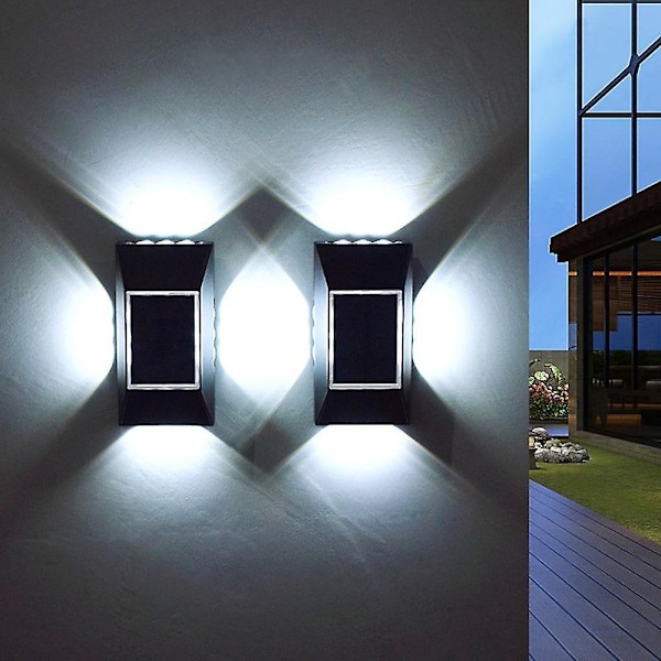 4 st 12 LED Solcellslampa för utomhusvägg, IP65 Vattentät