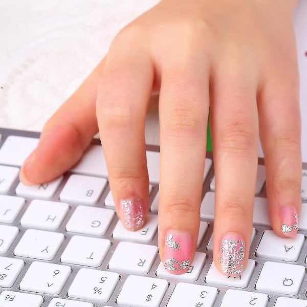 Heta 3D DIY Blommiga Nagelstickers Manikyr Dekaler Stämpling Konst