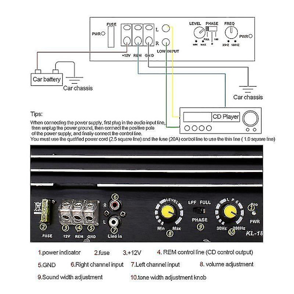 1000W Bil Audio Forstærker Subwoofer End Forstærkerkort DIY Autoafspiller