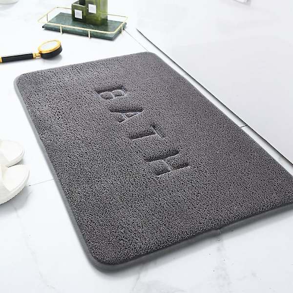 Hukommelsesskum Bademåtte 40*60cm Absorberende Super Blød Blød Antislip Koralsamt Badeværelsesmåtte Dark gray 40*60CM