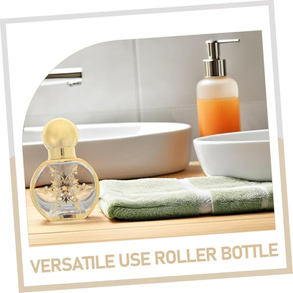 4 stk. rulleflasker for eteriske oljer, mini tomme glassparfymeflasker, påfyllbare reiseflasker for eteriske oljer