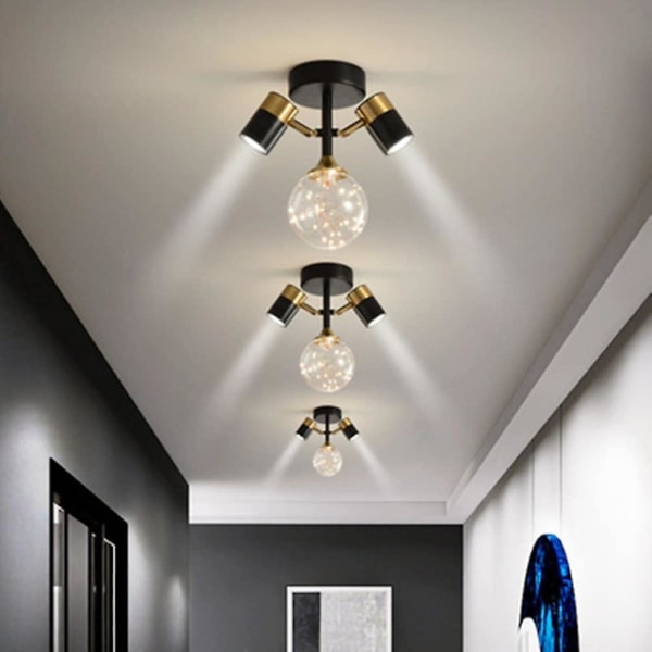 3-ljus 24 cm Globe Design Flush Mount Lampor Metall Glas