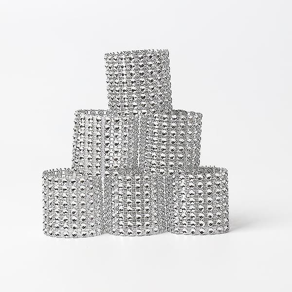 Rhinestone Servett Ringar Mesh Wrap Band Buckles