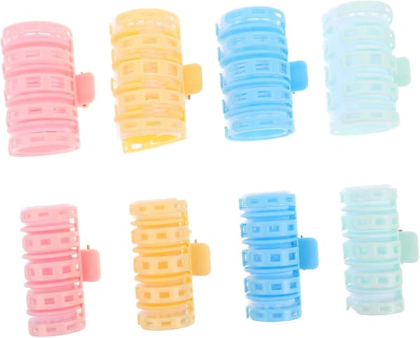 8 stk. Bangs Roller Varmløse Hårkrøllere Plastikkruller for langt hår DIY Stylingklemmer for kvinner