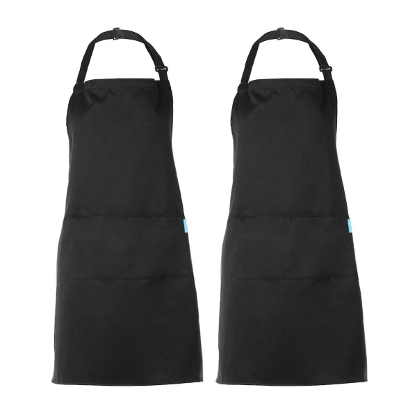 2pcs/set Adults Polyester Kitchen Bbq Restaurant Apron