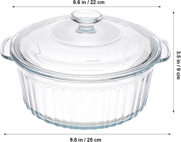 4l Glass Cookware Set Gryta Rund Hög Borosilikatglas Säker Matlagning