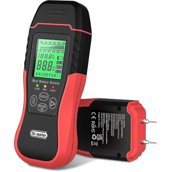 Wall Moisture Tester, Dr.meter Digital Fuktdetektor, Wood Hygrometer