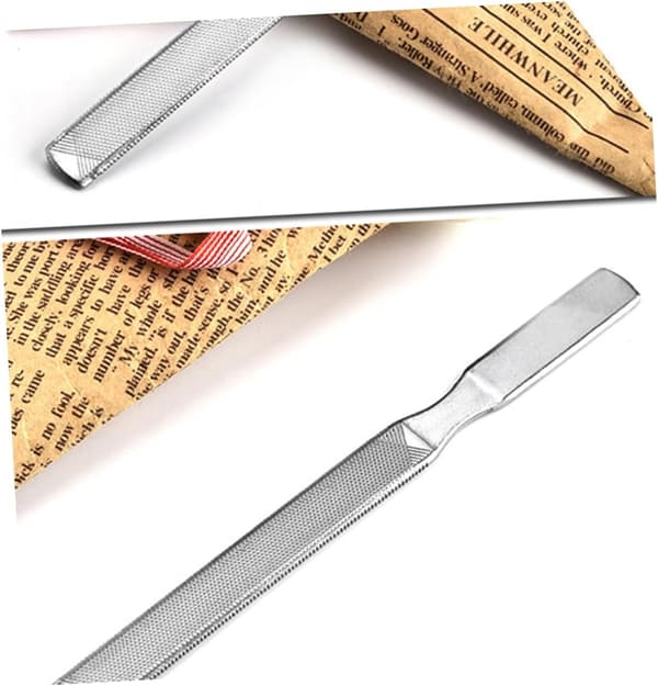 6 stk. neglefile i rustfrit stål til manicure og pedicure neglebuffer og glatter til slibning og polering